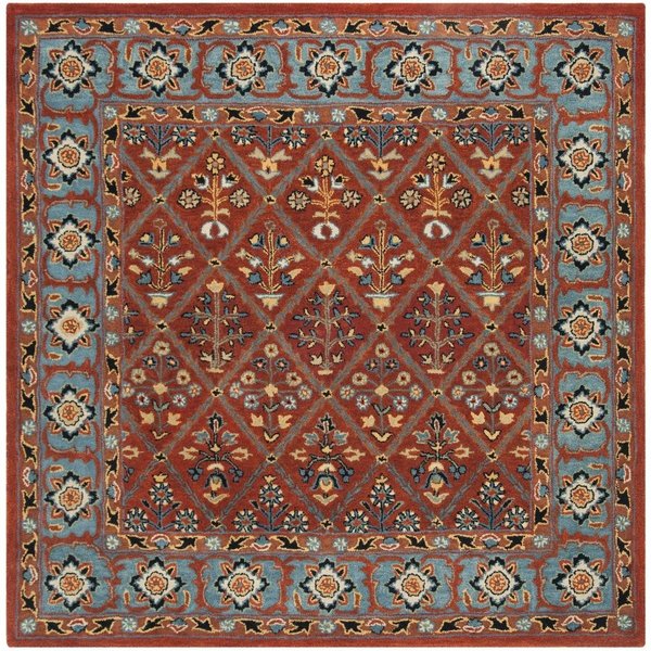 Safavieh Heritage Hand Tufted Square Rug, Red and Blue - 6 x 6 ft. HG738Q-6SQ